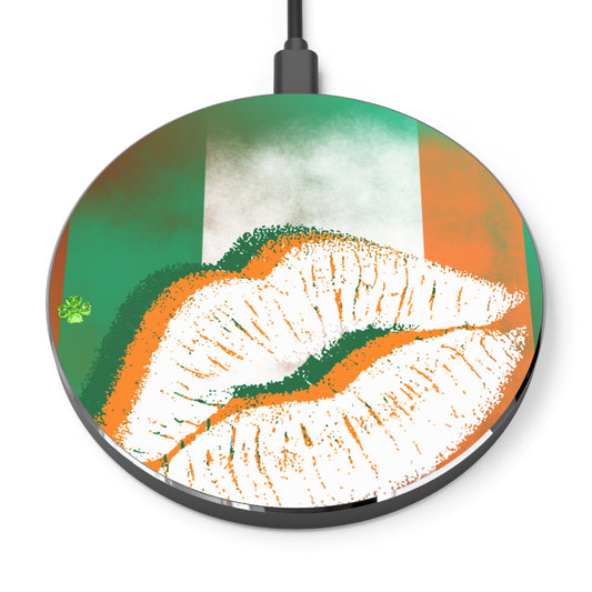 Wireless Charger – Irish Lip Print St. Patrick’s Day Design