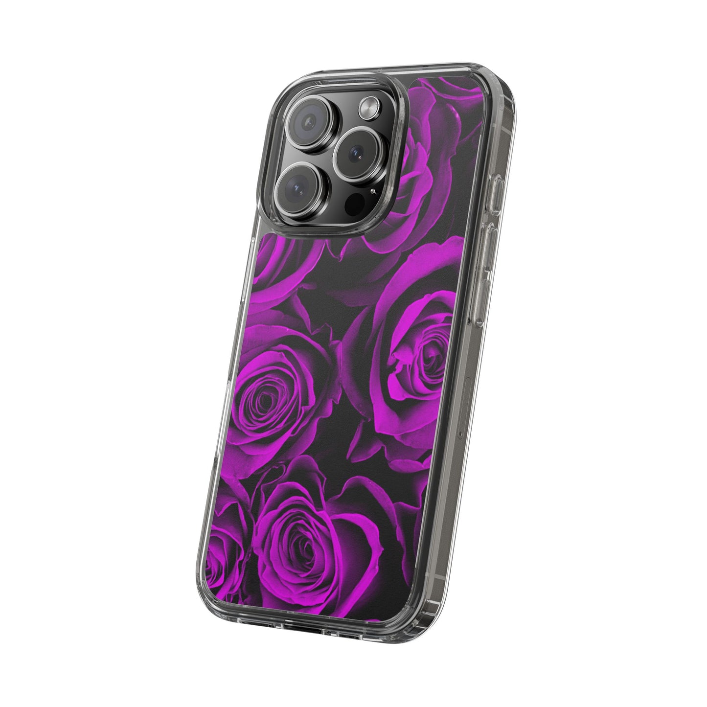 Clear Phone Case – Amethyst Roses