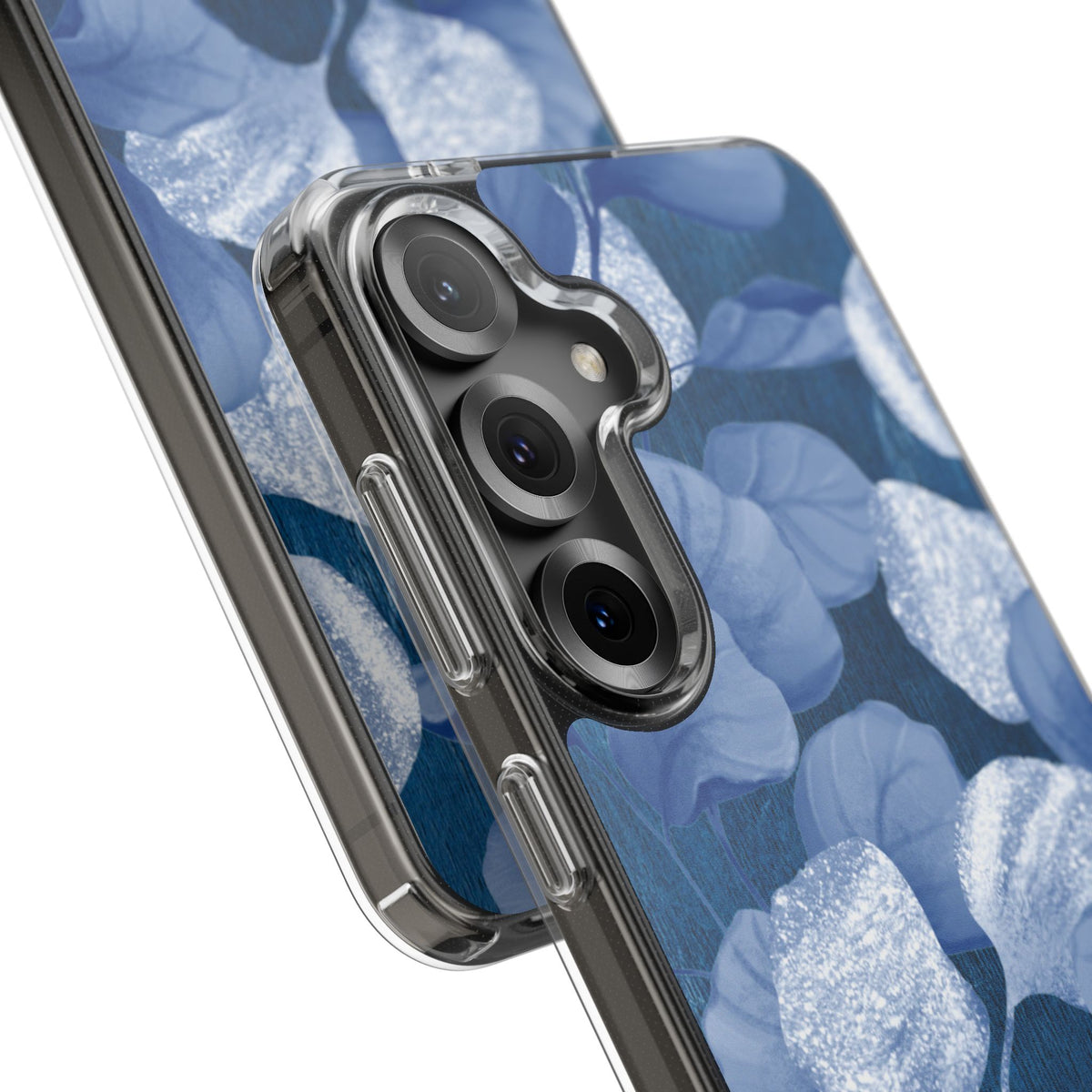 Clear Phone Case – October Blues – Compatible with iPhone 13–17 & Samsung Galaxy S25–S26 Series