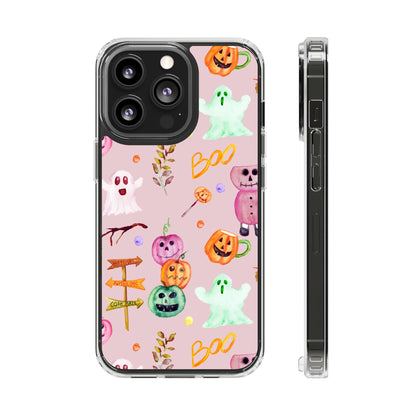 Clear Magnetic Phone Case – Spooky Doodles – Compatible with iPhone 13–16 Series