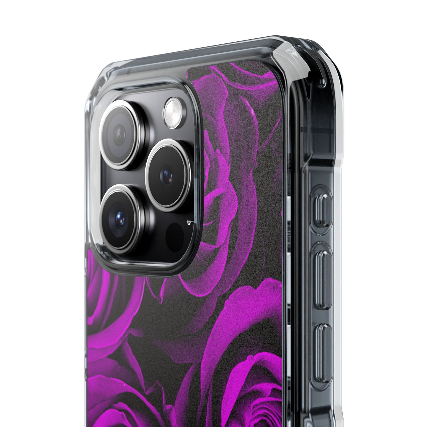 Clear Magnetic Phone Case – Amethyst Roses