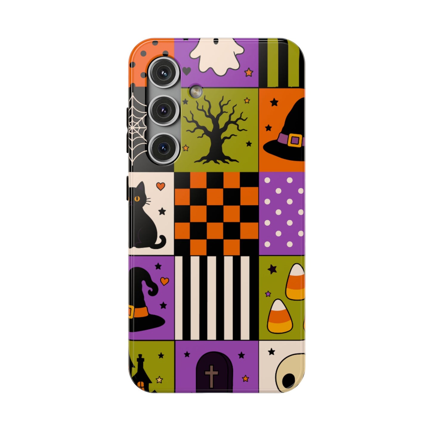 Impact-Resistant Phone Case – Spooky Patchwork