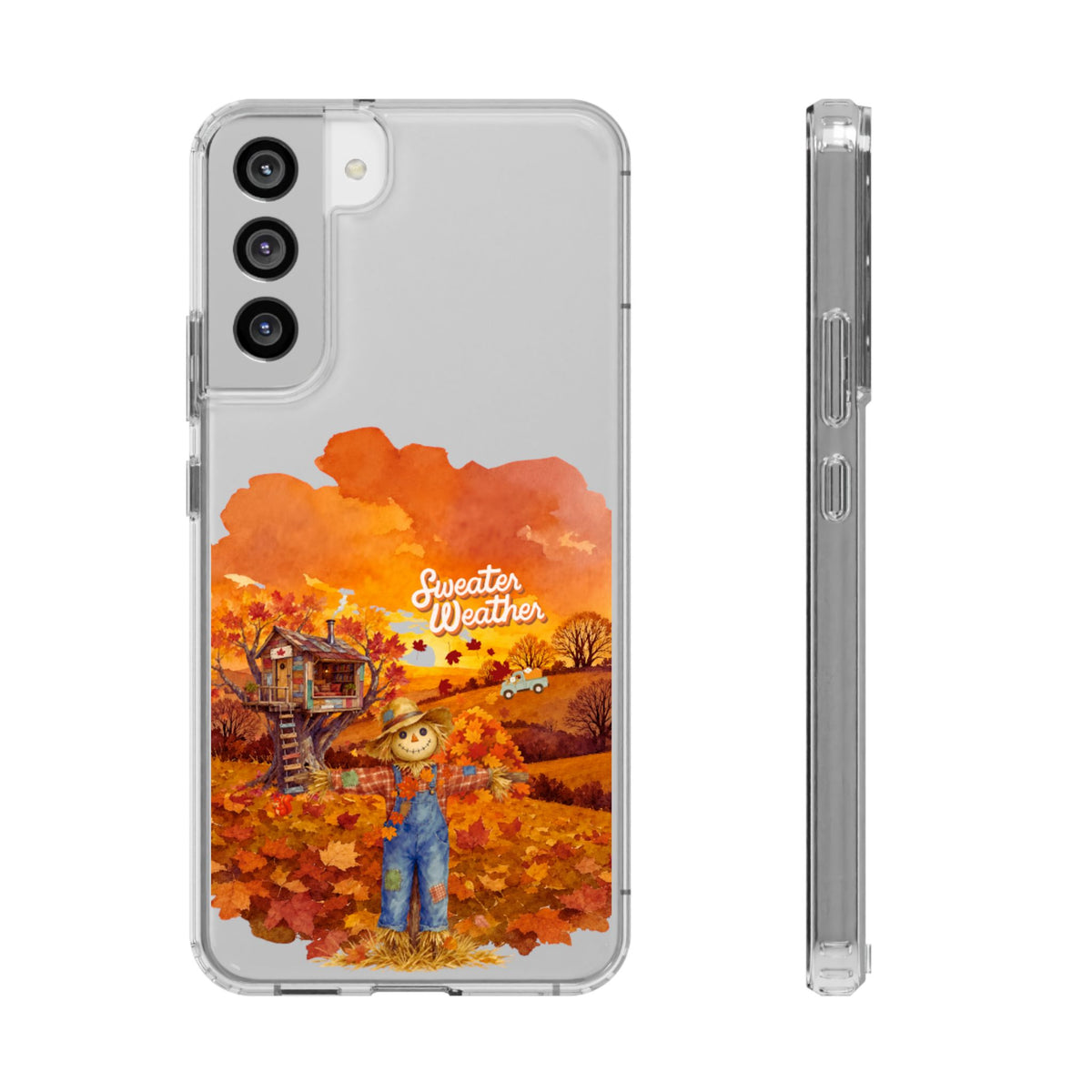 Clear Phone Case – Sweater Weather – Compatible with iPhone 13–17 & Samsung Galaxy S25–S26 Series