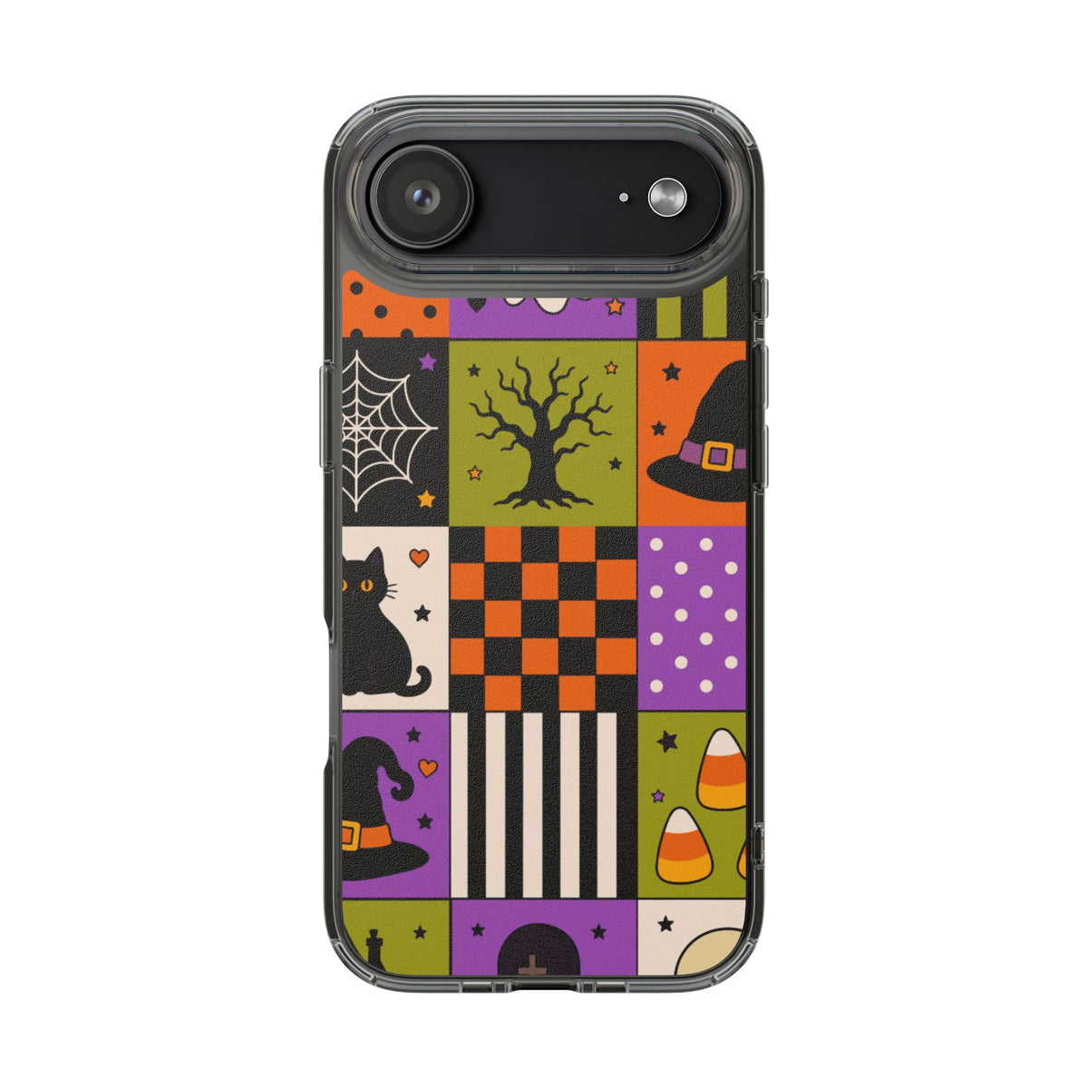 Clear Phone Case – Spooky Patchwork