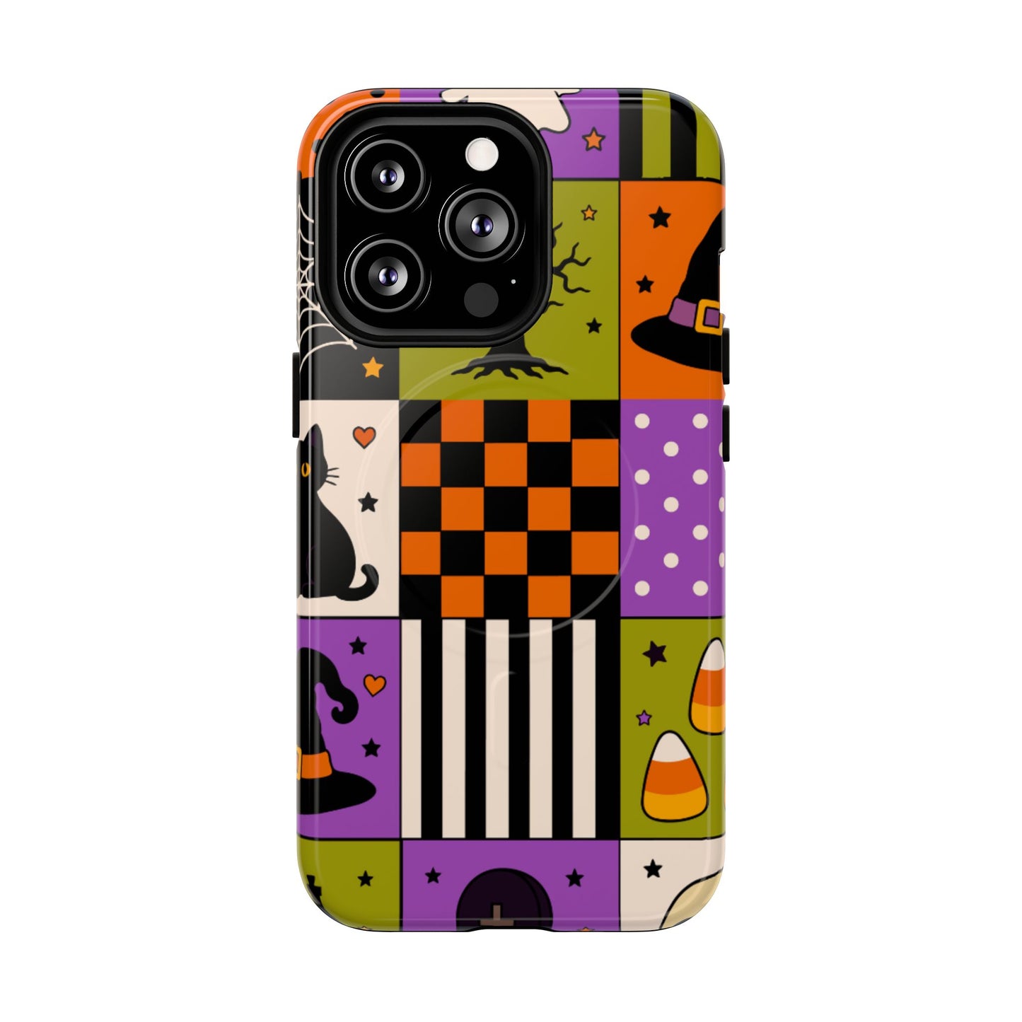 Protective Magnetic Phone Case – Spooky Patchwork