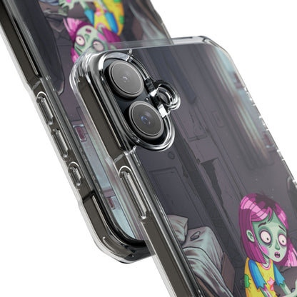 Zombie Girl Clear Magnetic Phone Case — Cute Spooky Cartoon iPhone Cover
