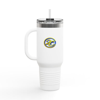 40oz Insulated Travel Mug – 215 Connected Logo Handle Tumbler with Straw
