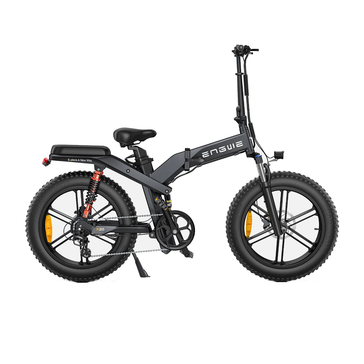 [UK DIRECT]  X20 48V 14.4AH+7.8AH 750W Electric Folding Bicycle 20 Inch 76-114KM Mileage Range Max Load 150KG