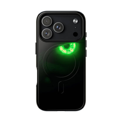 Protective Magnetic Phone Case – Neon Green Monster Eyes