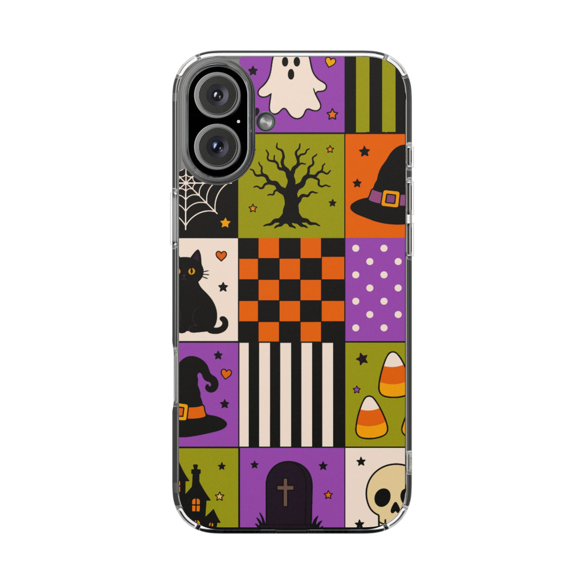 Clear Magnetic Phone Case – Spooky Patchwork