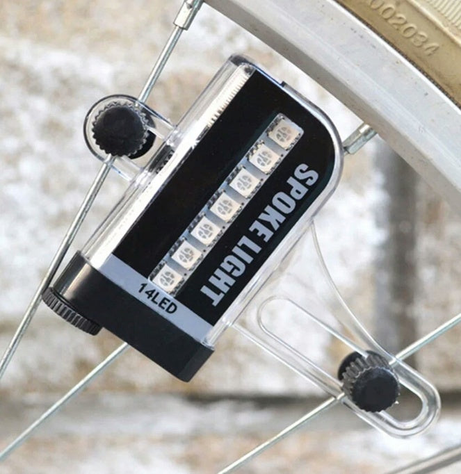 14 LED Motorcycle Bike Light - RGB Dual-Sided, 32 Modes, Vibration Control