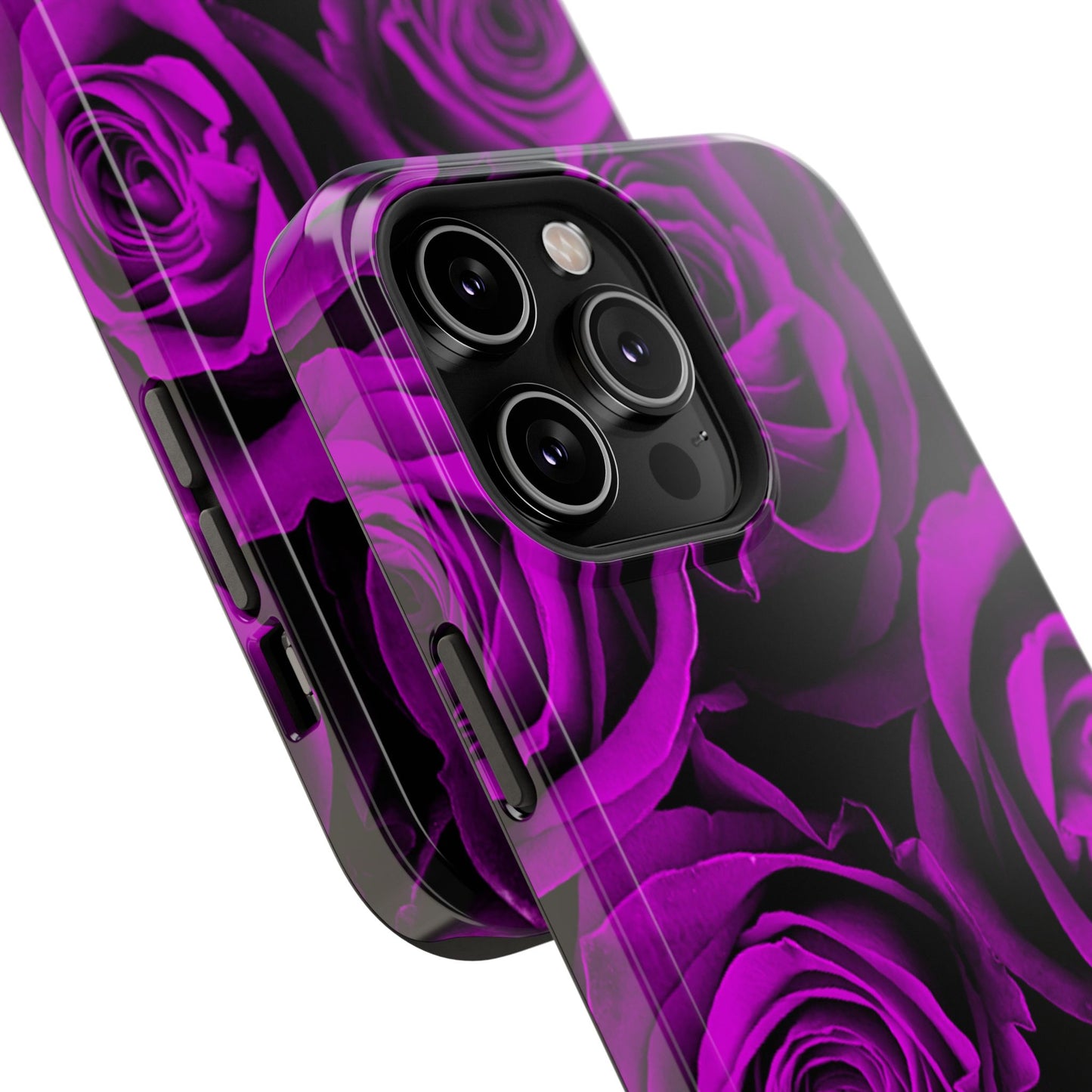 Impact-Resistant Phone Case – Amethyst Roses