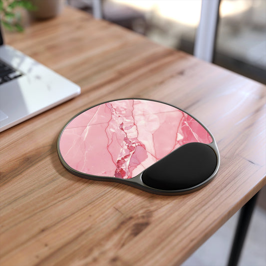 Ergonomic Mouse Pad with Wrist Rest – Pink Agate