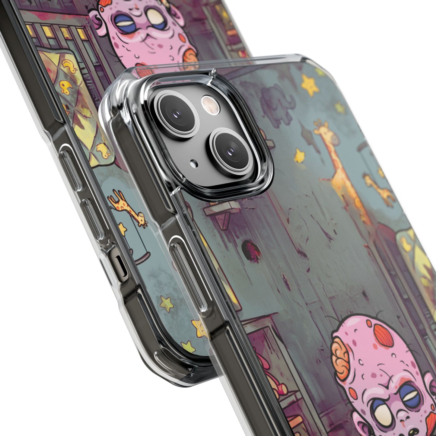 Clear Magnetic Phone Case — Cute Creepy Zombie Baby Design
