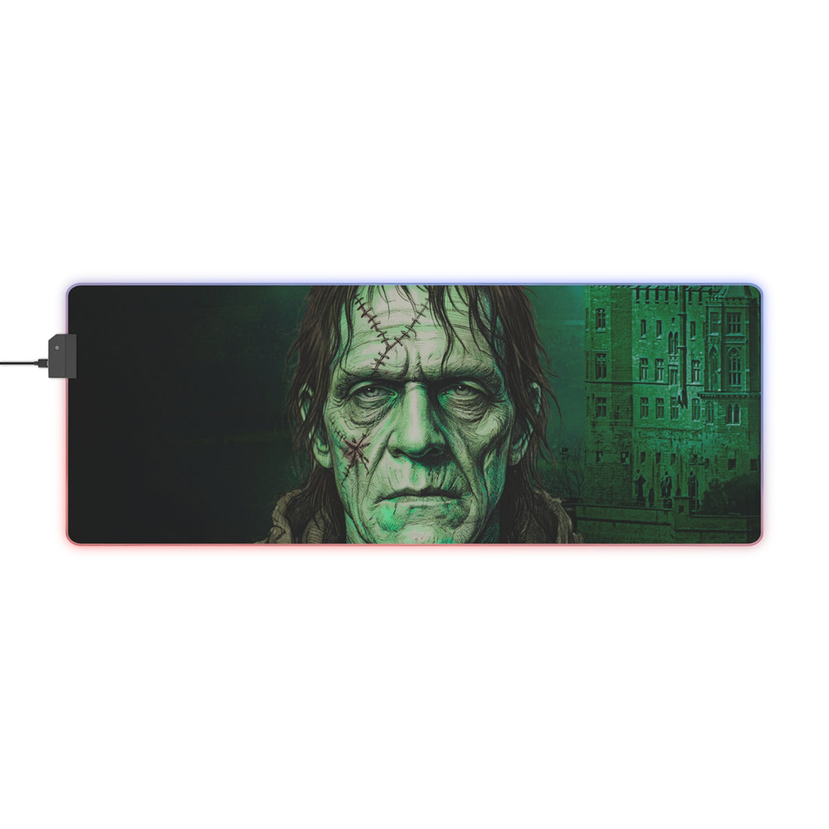 Gaming LED Desk Mat – Stitched in Darkness
