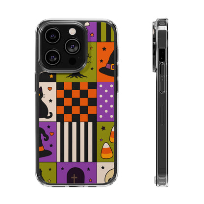 Clear Phone Case – Spooky Patchwork