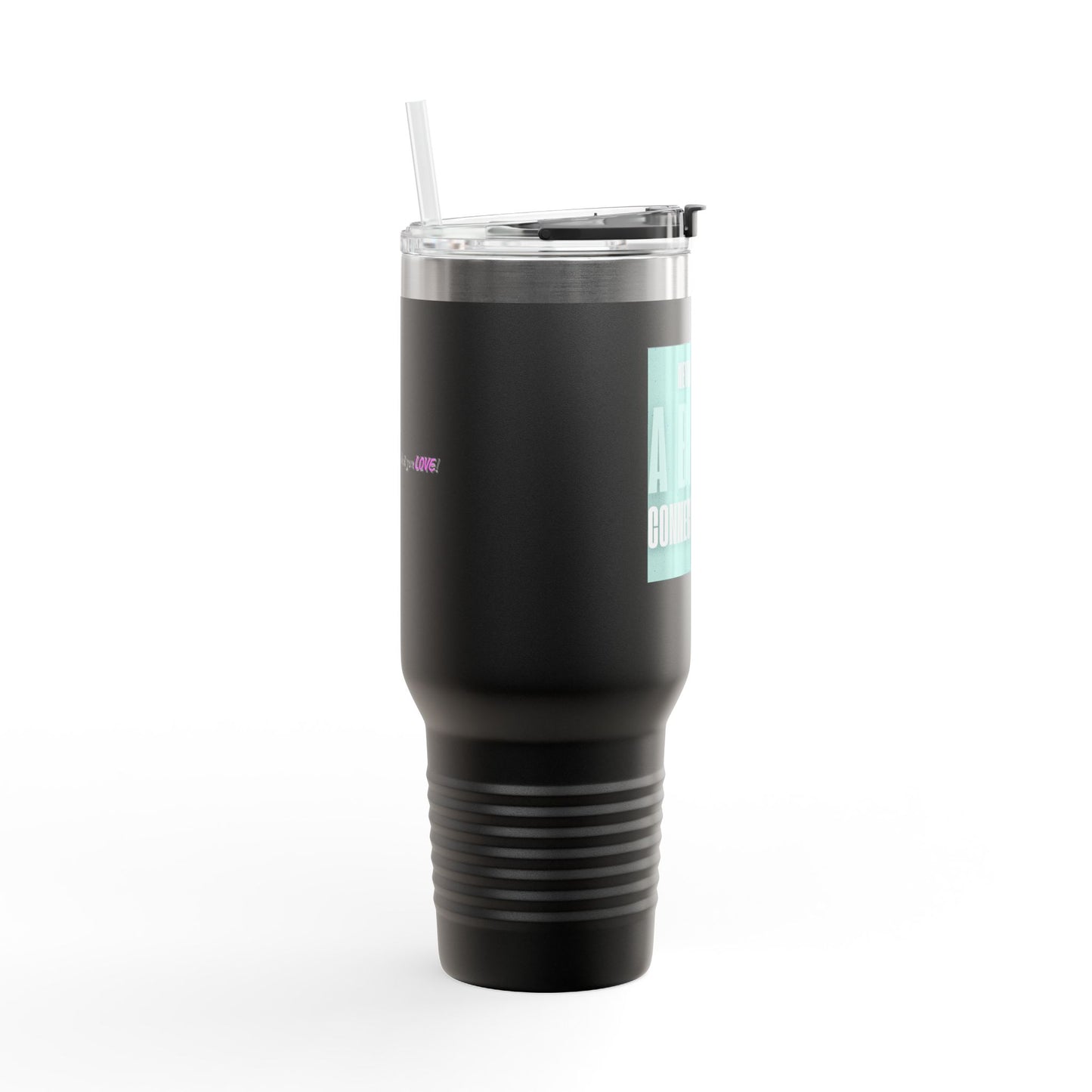 Never a Bad Connection – Mint Ice Cream 40oz Insulated Travel Mug with Handle and Straw