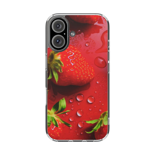 Clear Magnetic Phone Case – Strawberry Drip