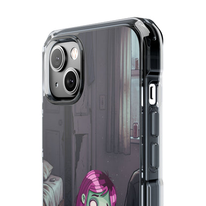 Zombie Girl Clear Magnetic Phone Case — Cute Spooky Cartoon iPhone Cover