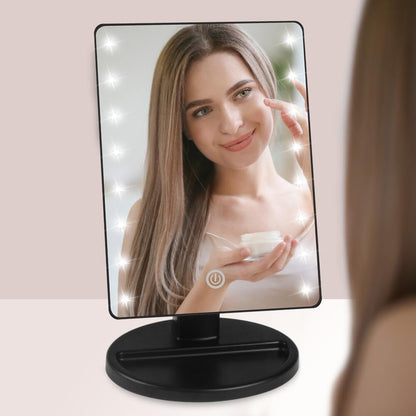 Lighted Makeup Mirror with Lights 16 Led Vanity Makeup Mirror with Adjustable Brightness and 180 Degree Rotation Touch Screen Dual Power Supply Gifts for Teens Girls Women