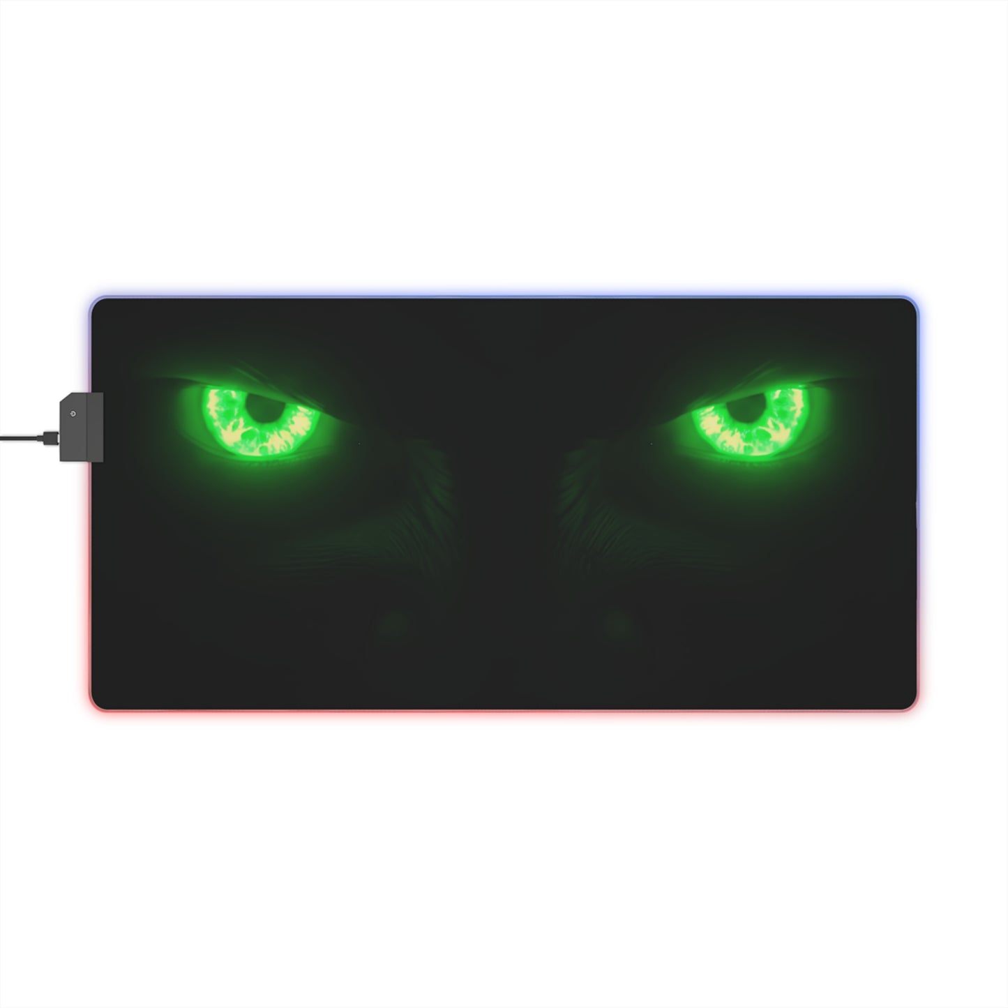 LED Gaming Mouse Pad – Neon Green Monster Eyes