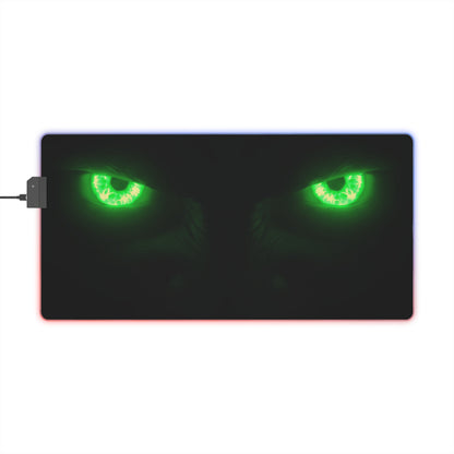 LED Gaming Mouse Pad – Neon Green Monster Eyes