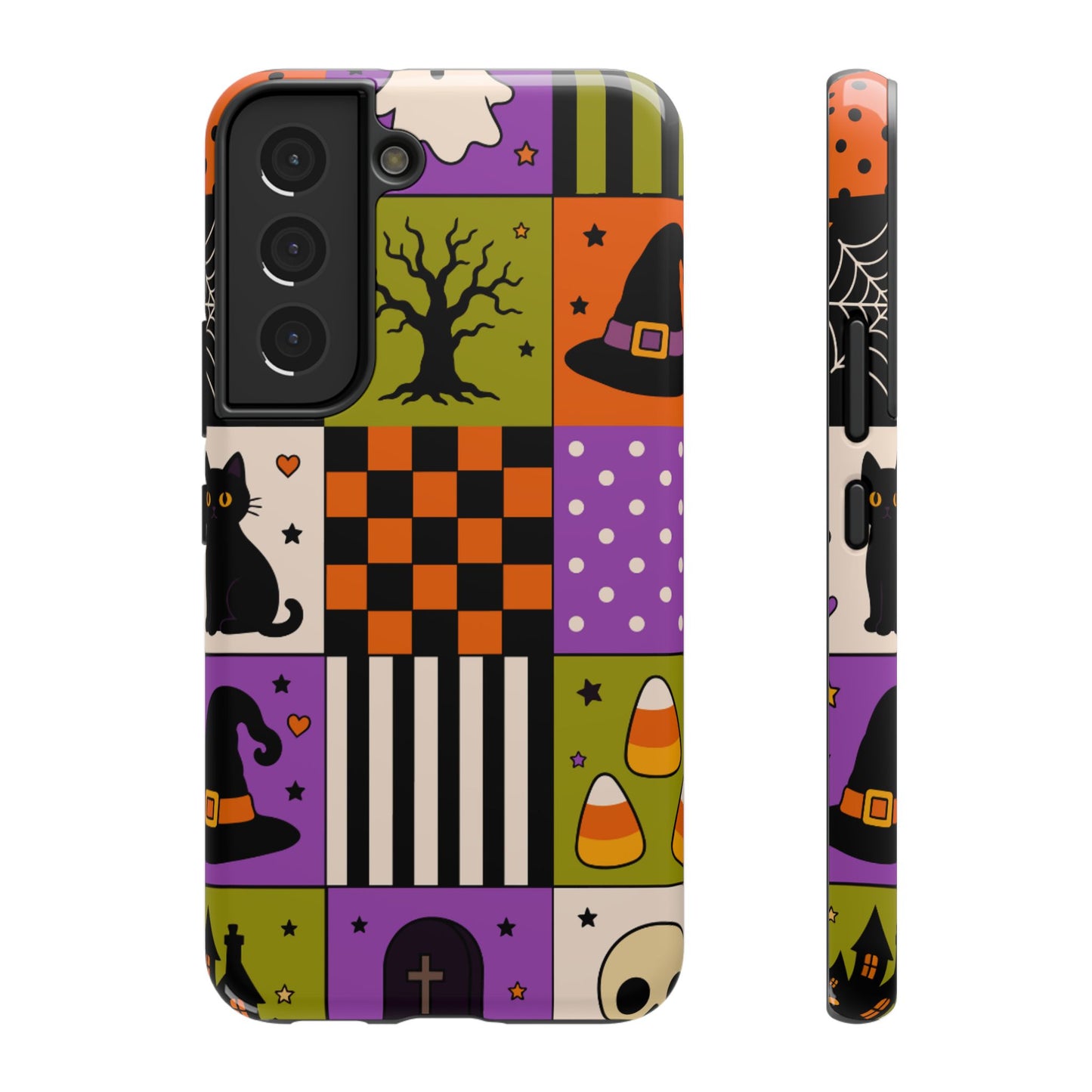 Impact-Resistant Phone Case – Spooky Patchwork