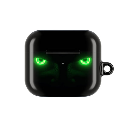 Wireless Earbud Case Cover – Neon Green Monster Eyes