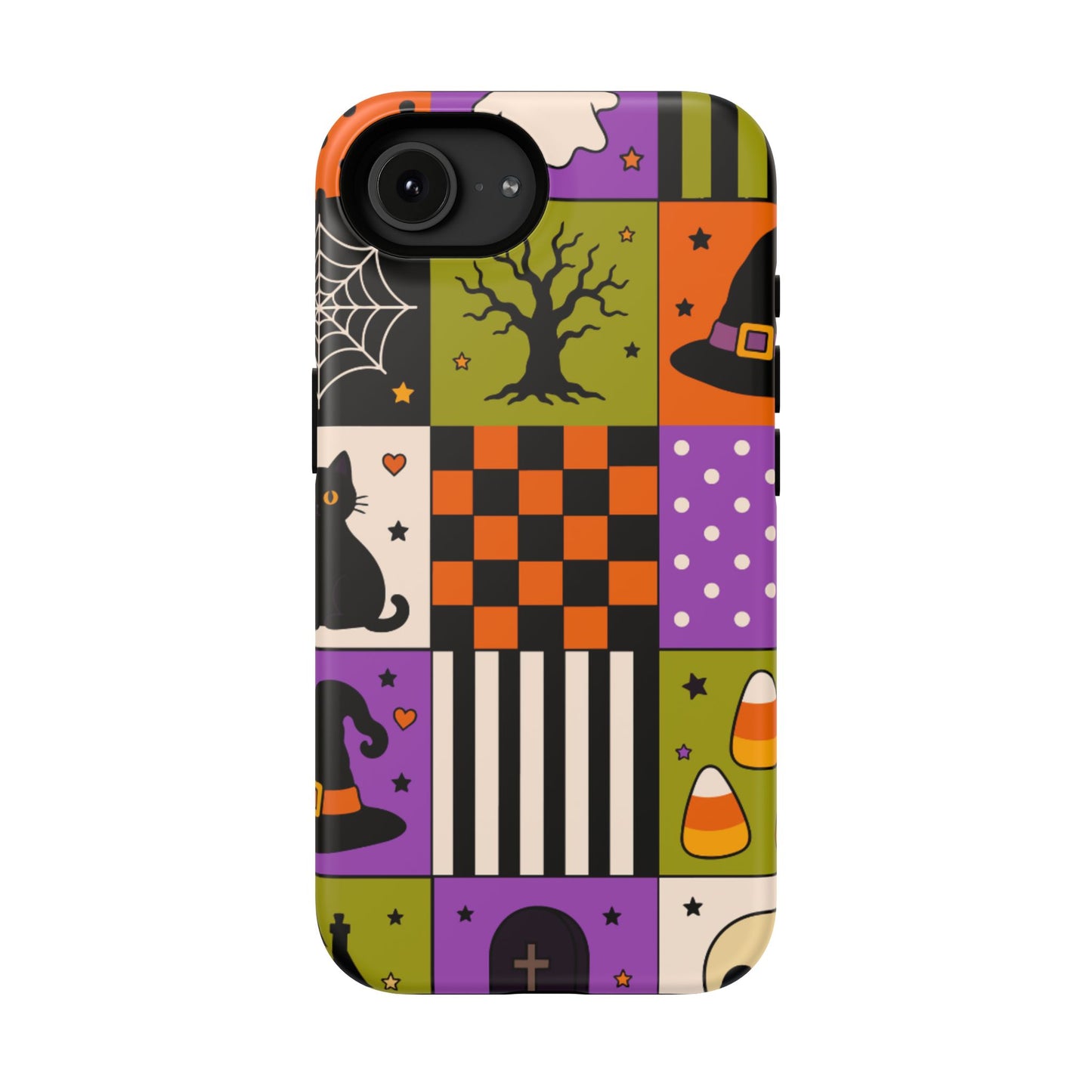 Impact-Resistant Phone Case – Spooky Patchwork