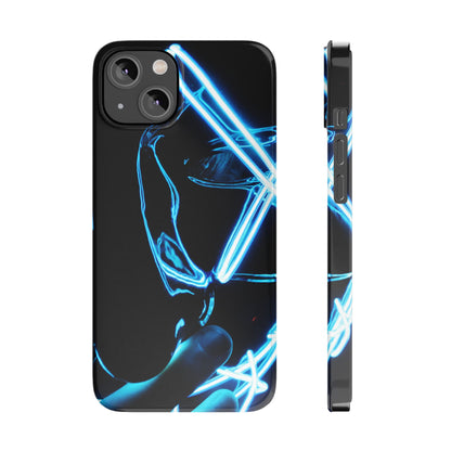 Neon Boba Slim Phone Case – Blue LED Tea Art