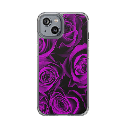 Clear Phone Case – Amethyst Roses