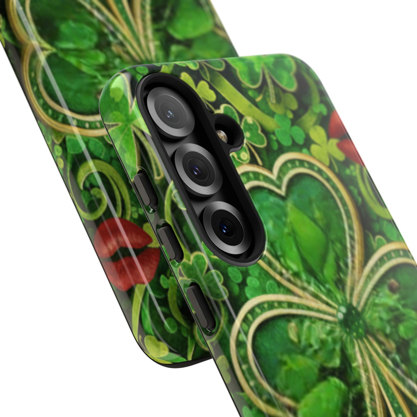 Tough Phone Case – Dual-Layer Protection with Shamrock Print
