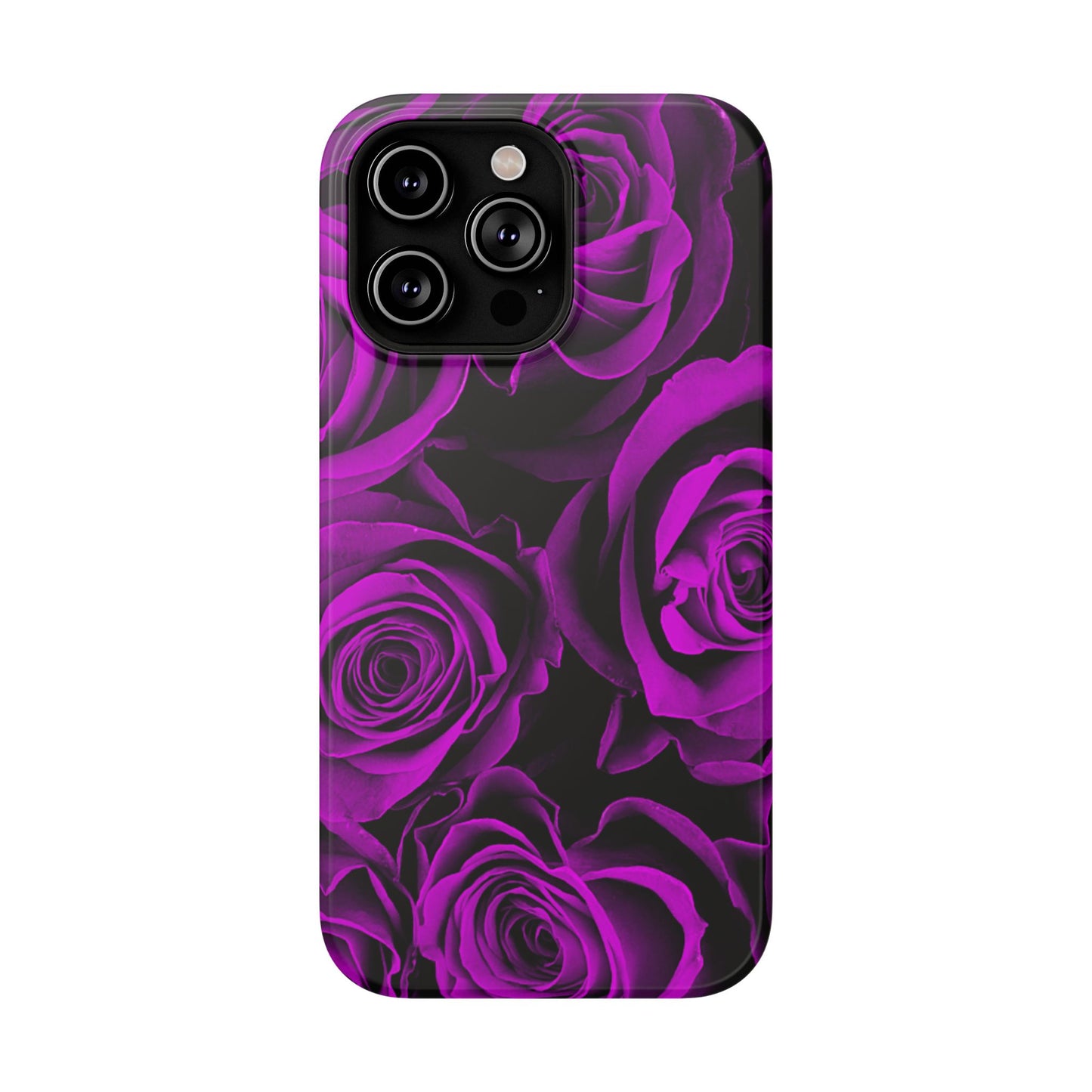 Impact-Resistant Phone Case – Amethyst Roses