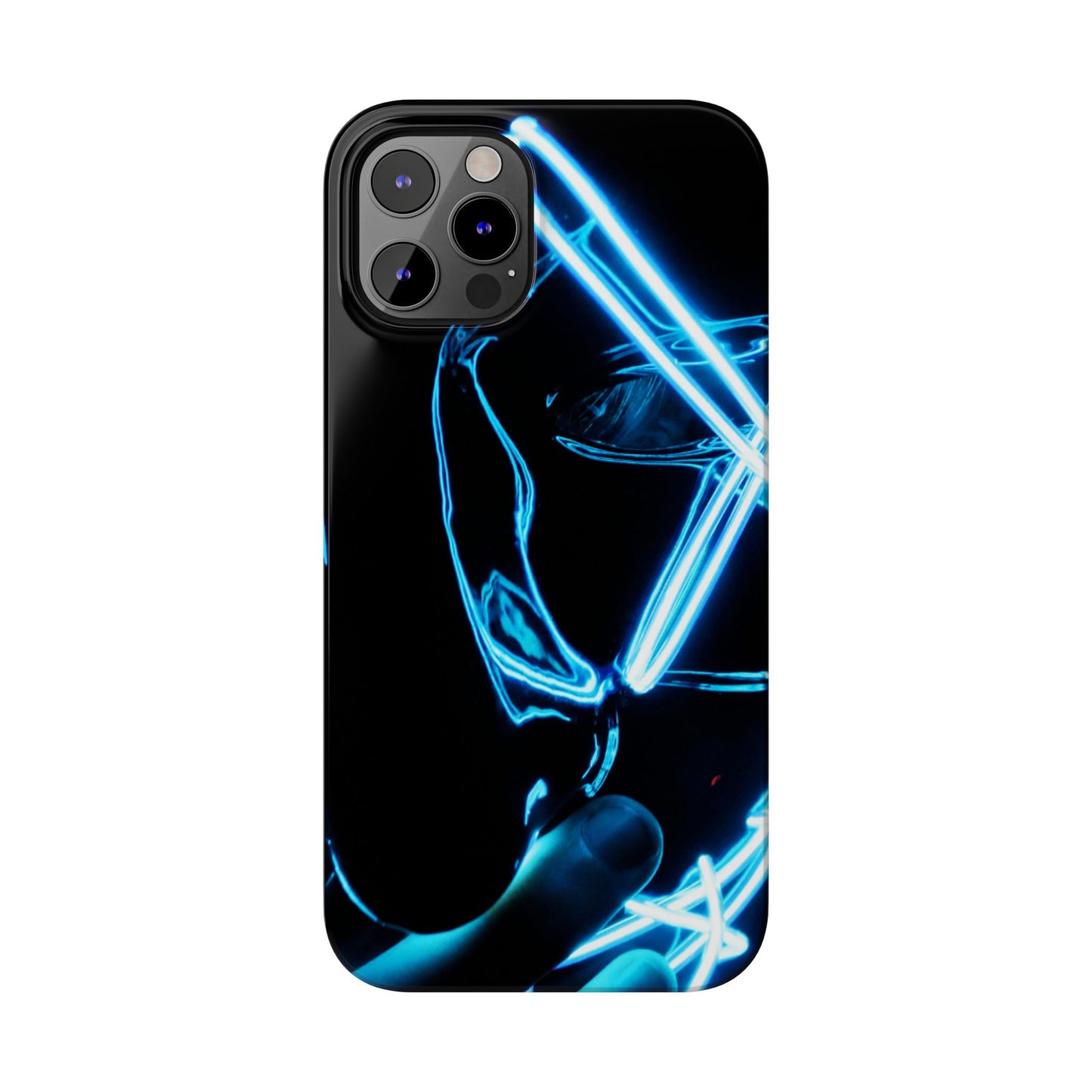 Neon Boba Slim Phone Case – Blue LED Tea Art