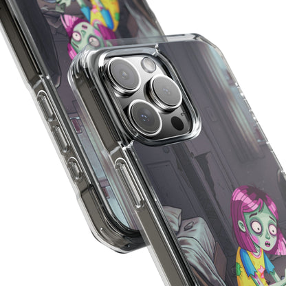 Zombie Girl Clear Magnetic Phone Case — Cute Spooky Cartoon iPhone Cover