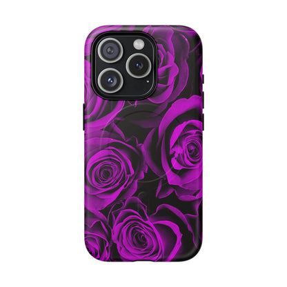 Protective Magnetic Phone Case – Amethyst Roses
