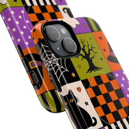 Protective Magnetic Phone Case – Spooky Patchwork