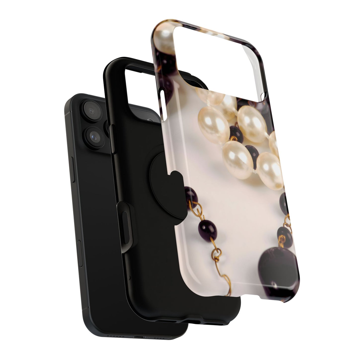 Impact-Resistant Phone Case – Noir Pearl
