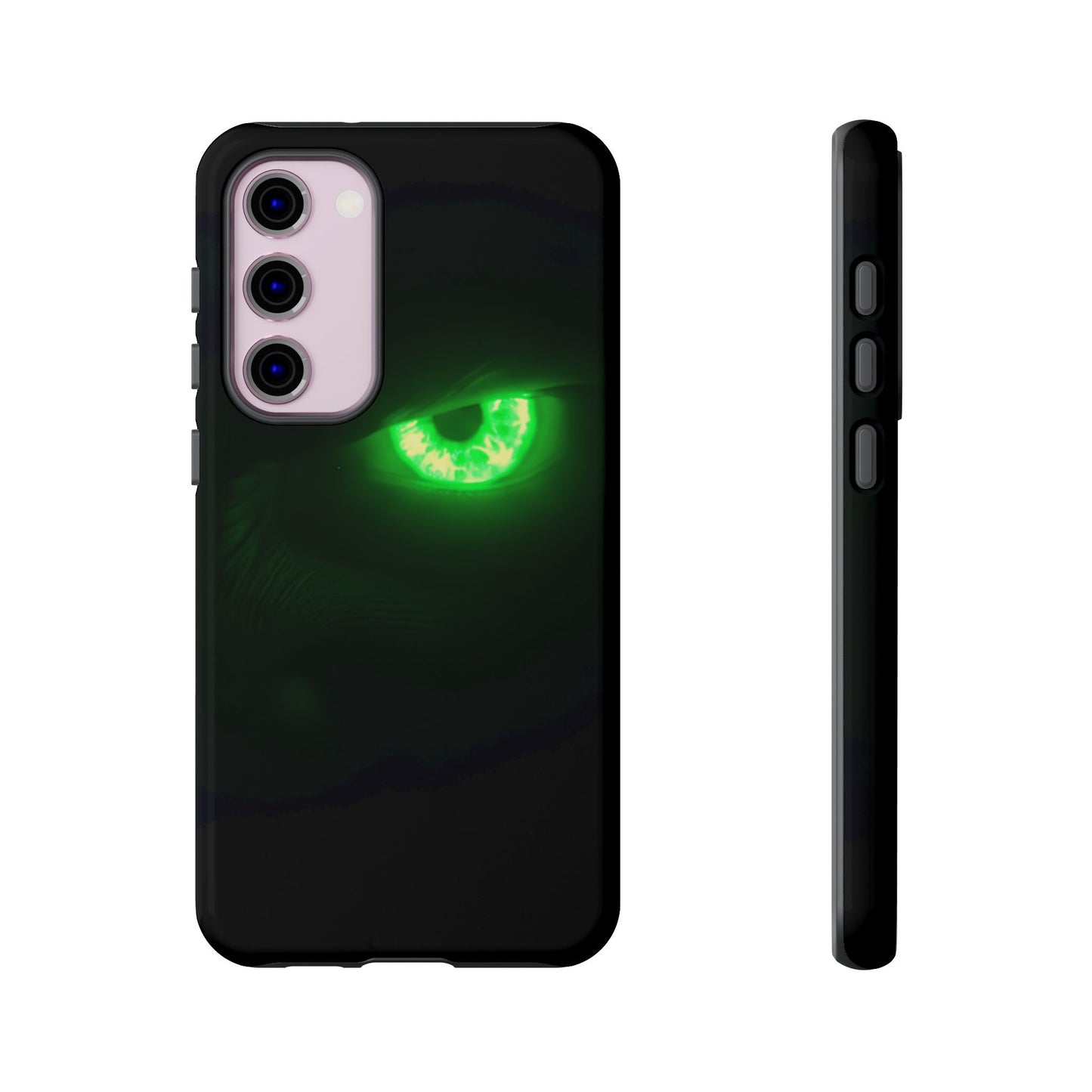 Protective Phone Case – Neon Green Monster Eyes