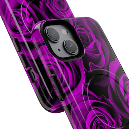 Protective Magnetic Phone Case – Amethyst Roses