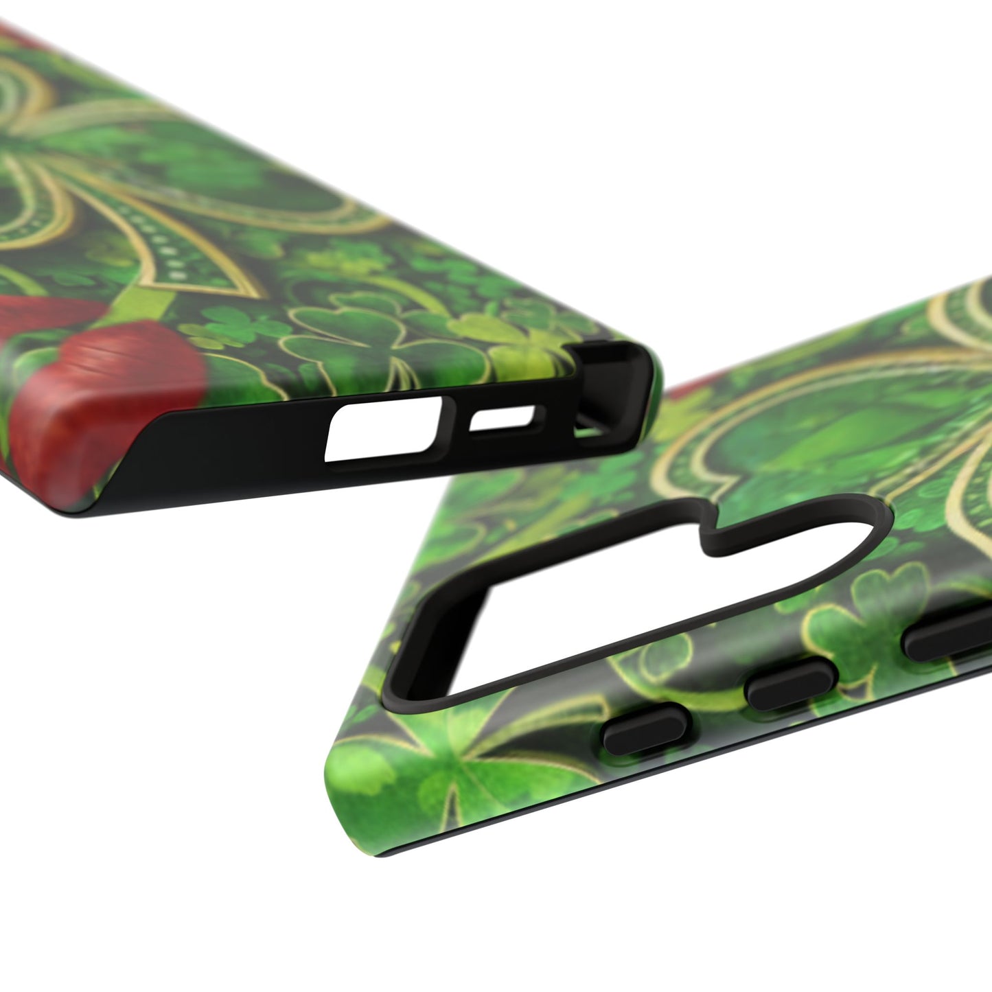 Tough Phone Case – Dual-Layer Protection with Shamrock Print