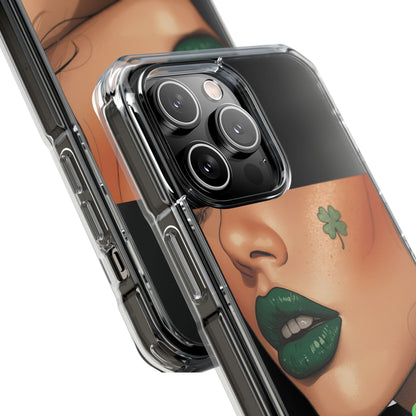 Clear Magnetic Phone Case – Slim Protection with “Kiss Me I’m Irish” Print