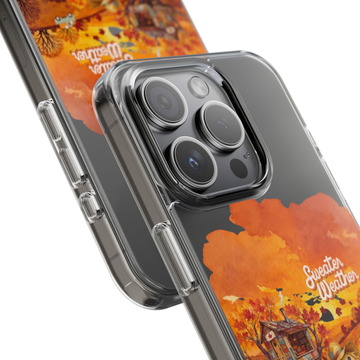 Clear Phone Case – Sweater Weather – Compatible with iPhone 13–17 & Samsung Galaxy S25–S26 Series