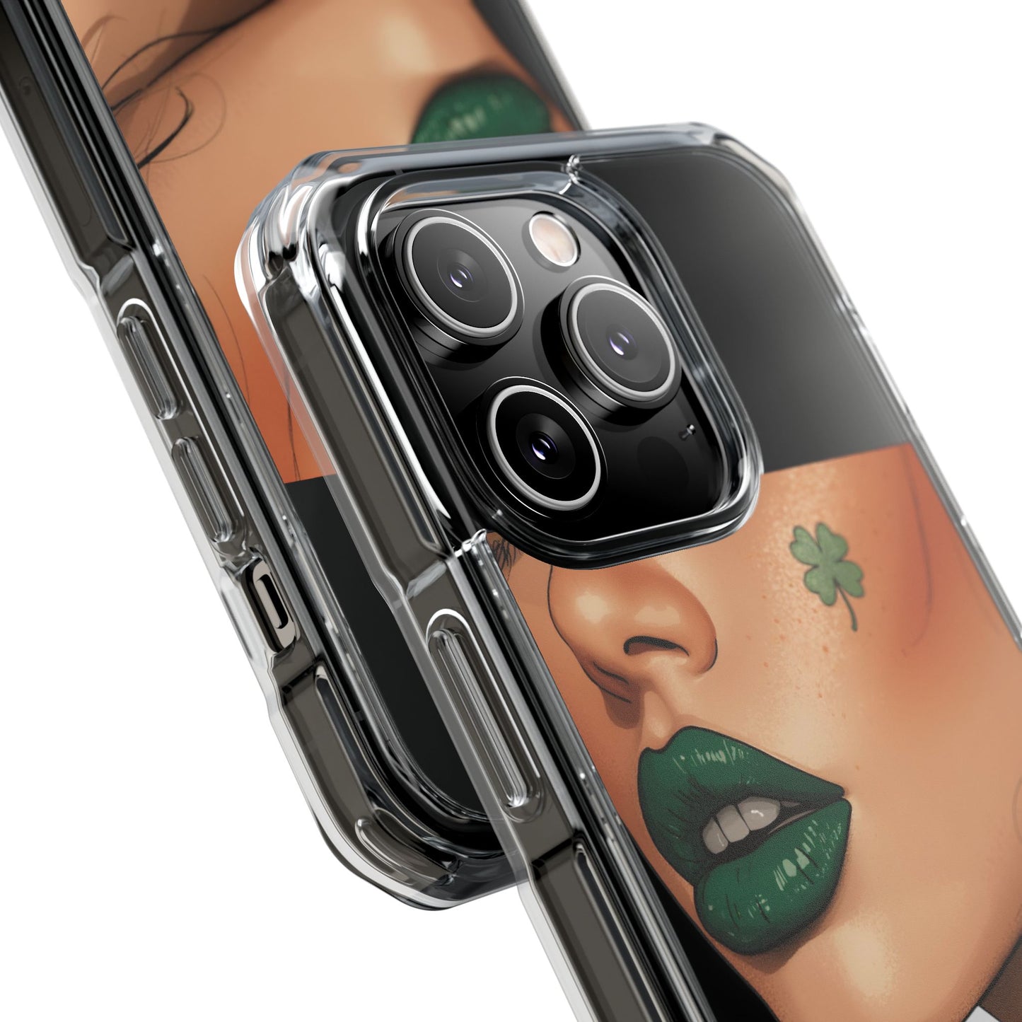 Clear Magnetic Phone Case – Slim Protection with “Kiss Me I’m Irish” Print