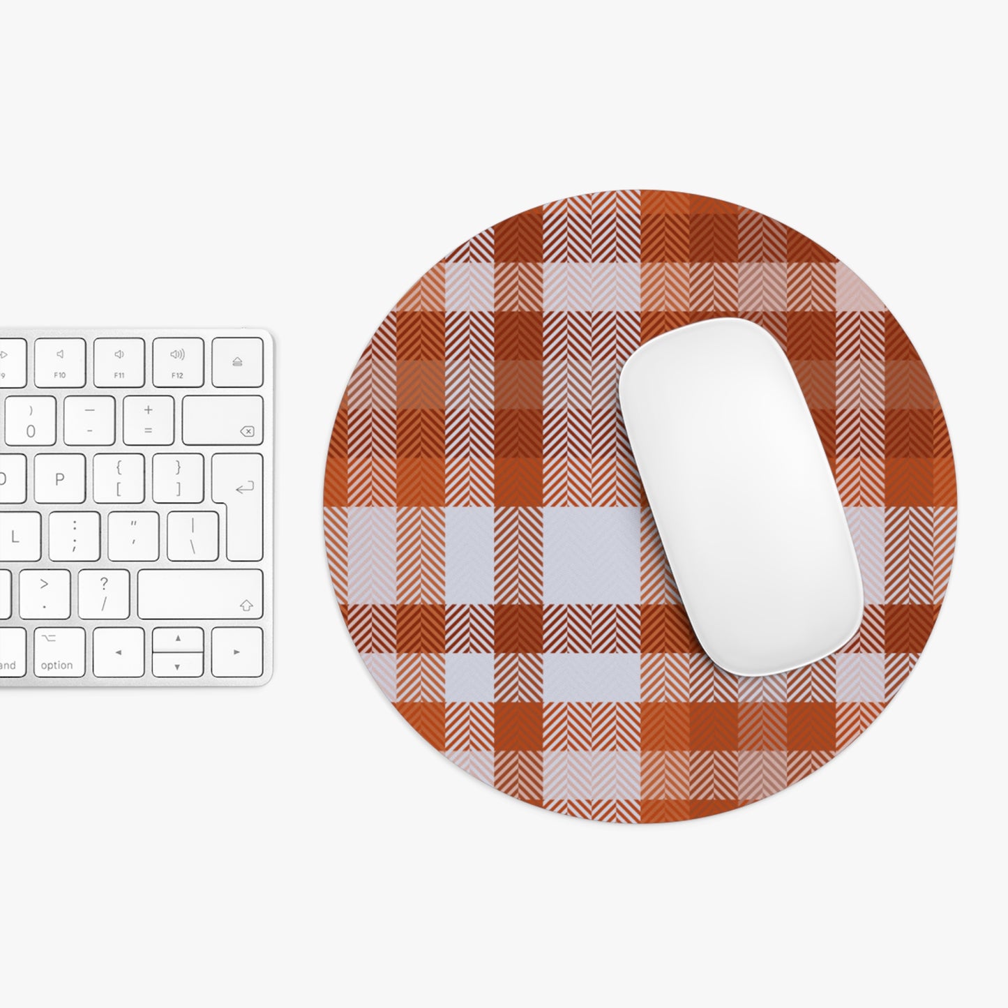 Round Mouse Pad – Spiced Plaid
