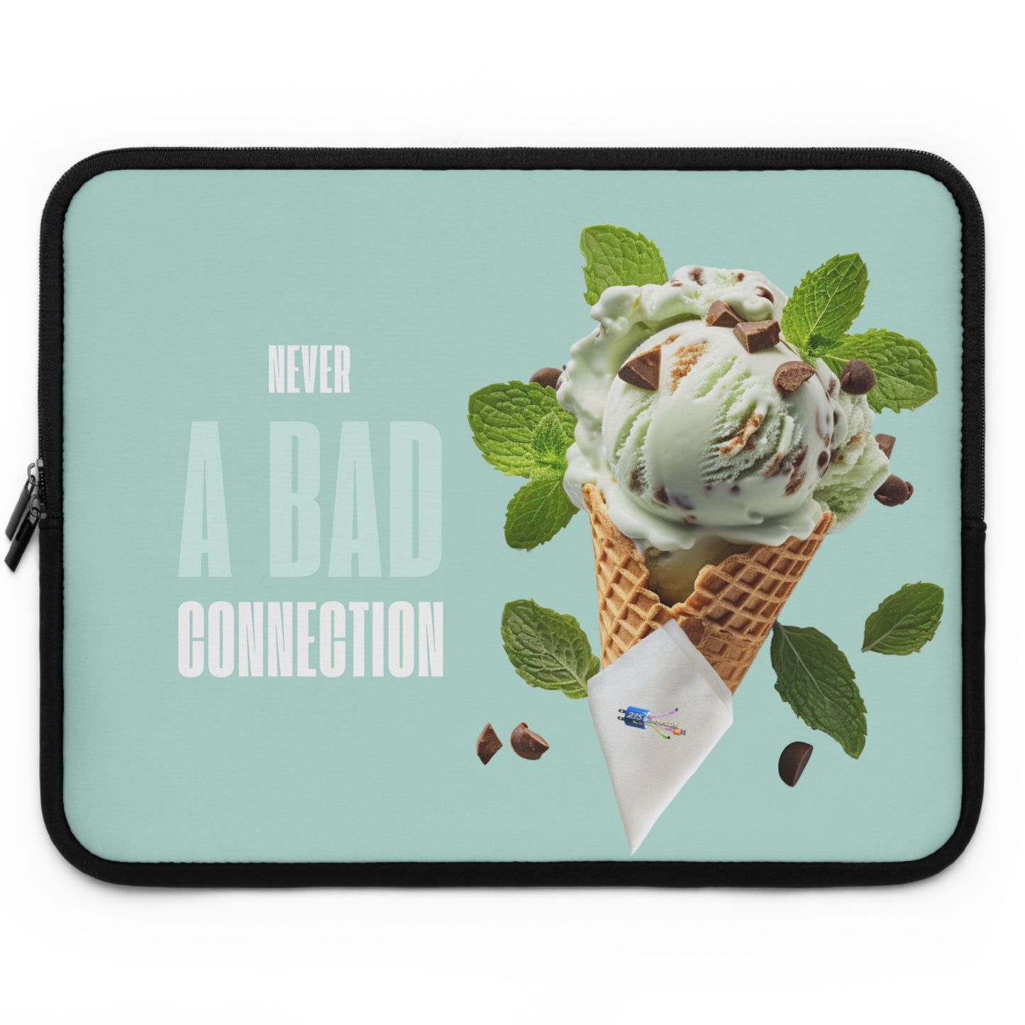 Never a Bad Connection – Mint Ice Cream Laptop Sleeve