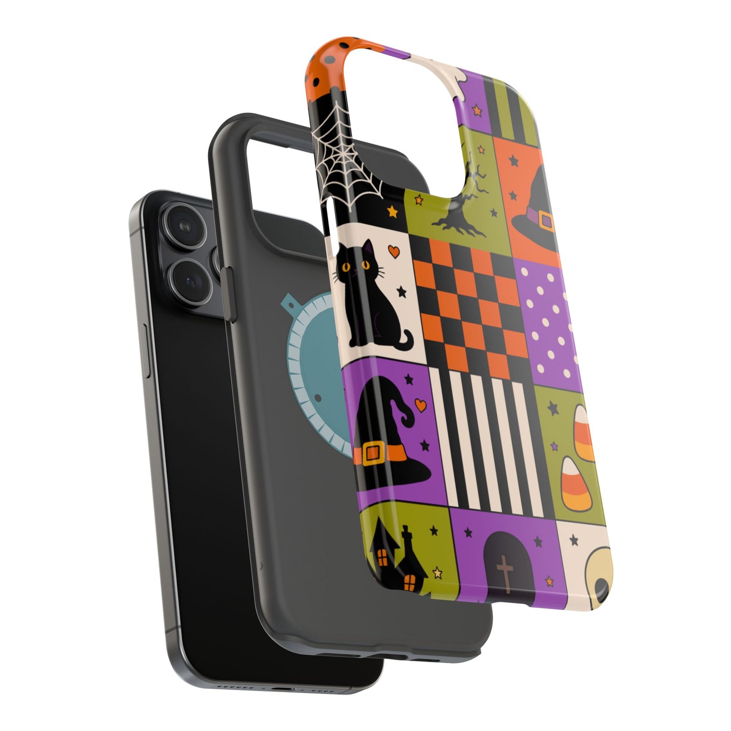 Wireless-Charging Compatible Case – Spooky Patchwork