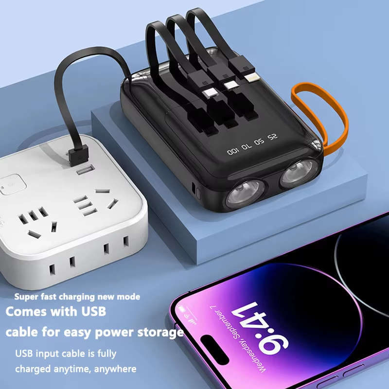 18650 Power Bank - Fast Charging Portable Battery with 4-in-1 Storage Box