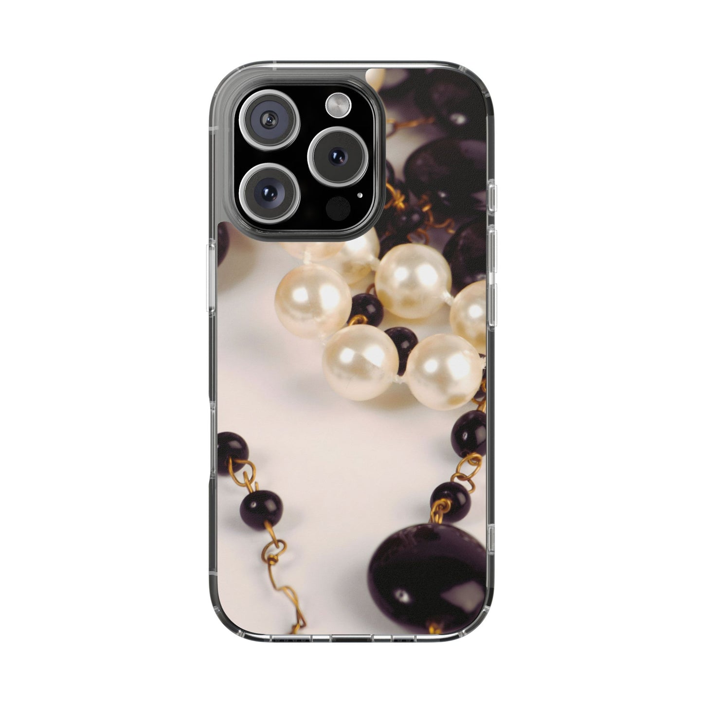 Clear Phone Case – Noir Pearl