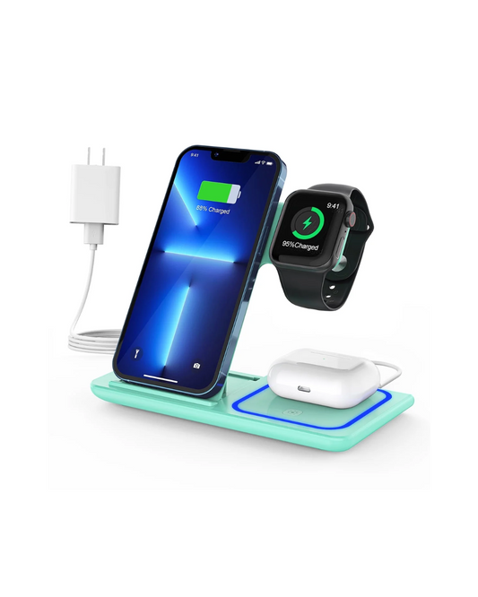 18W 3-in-1 Wireless Charging Station - iPhone/AirPods/Apple Watch Compatible